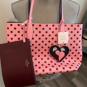 kate spade polka dot reversible tote
